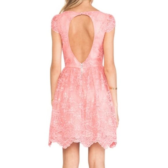 Alice + Olivia Zenden Scallop lace Scoop Neck Edge Dress size 10 - Picture 6 of 7